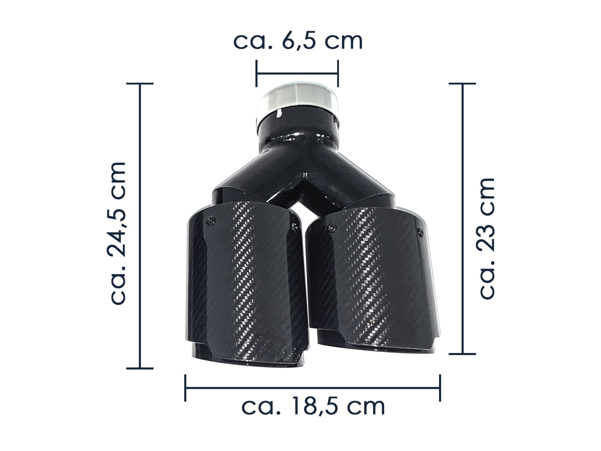 NEU Glanz Carbon Fiber Auspuffblende Endrohre Sportauspuff Passend für Universal 62-65mm et280