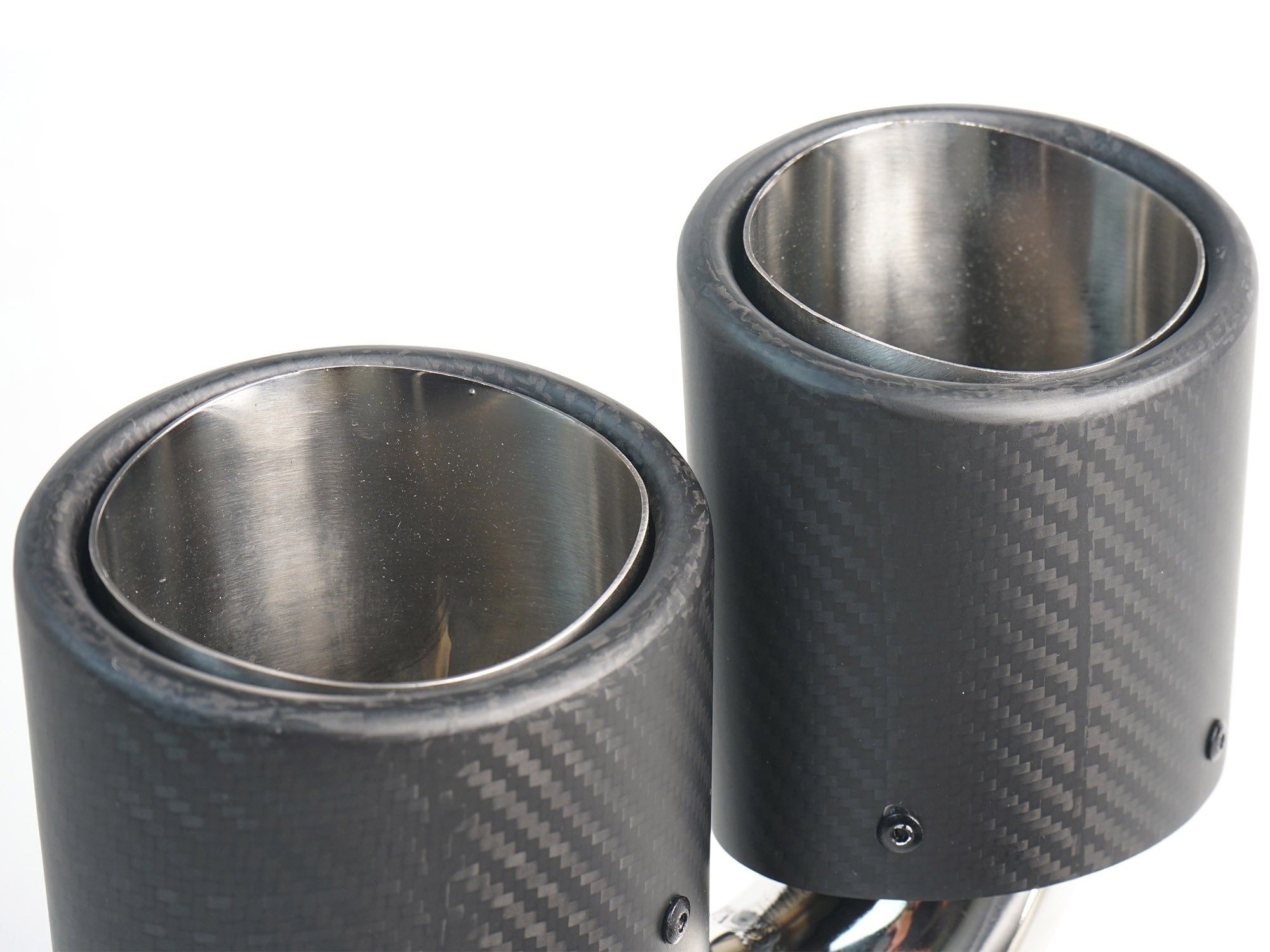 NEU Matt Carbon Duplex Sportauspuff Auspuffblenden Endrohre für AUDI VW Universal 48-52mm et259
