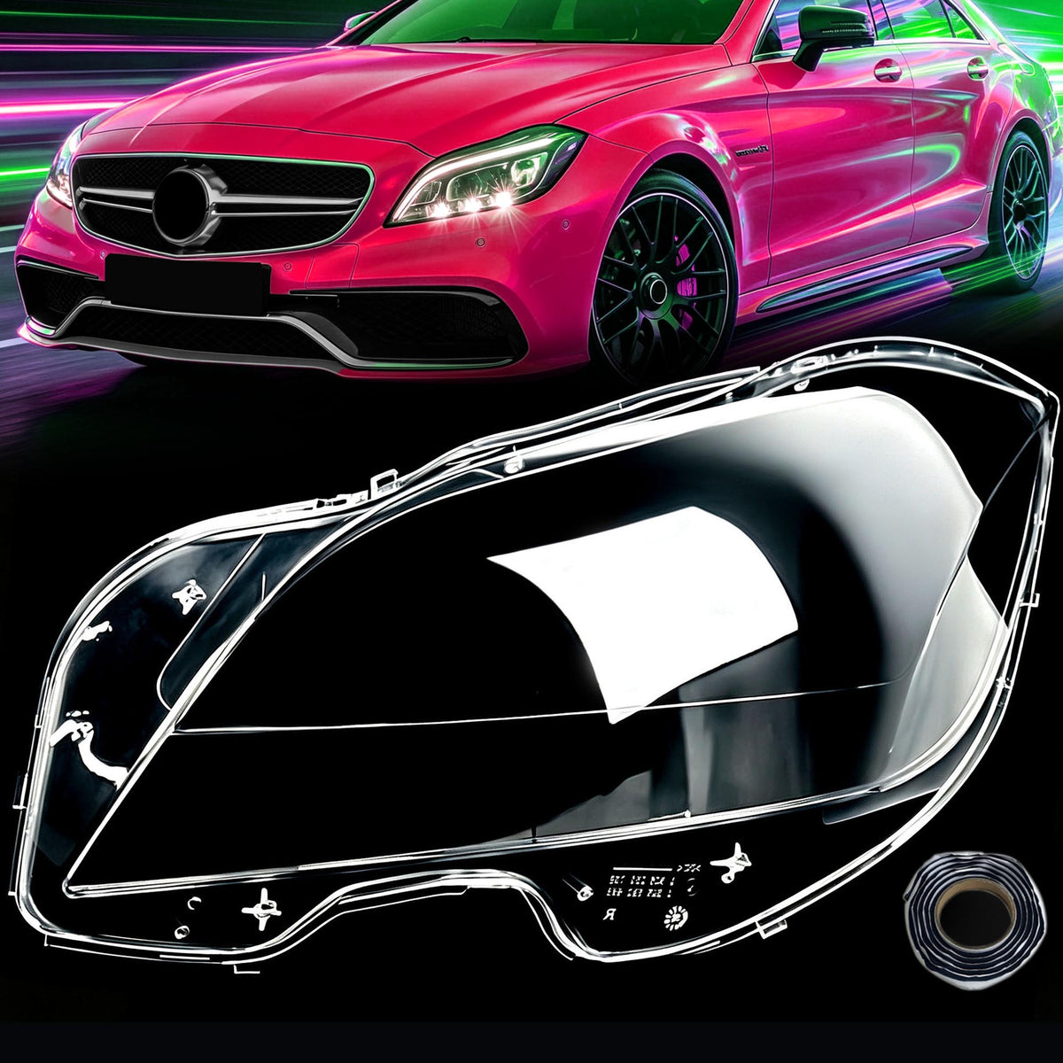 Links Scheinwerferglas Streuscheibe Abdeckung für Mercedes CLS W218 C218 10-14