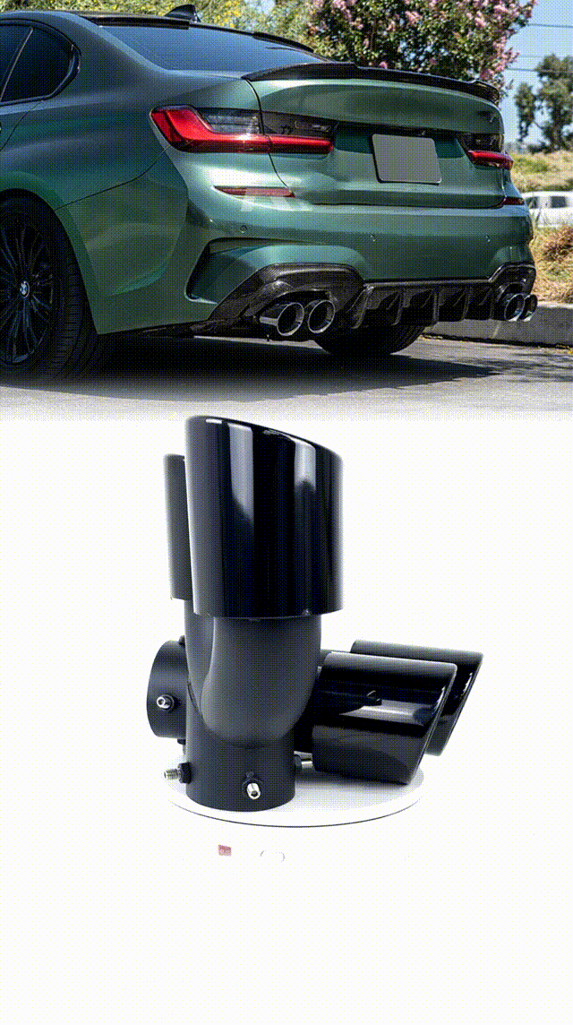 Schwarz Endrohre Auspuff Blenden für BMW G20 G21 G22 G42 M Sport 19+