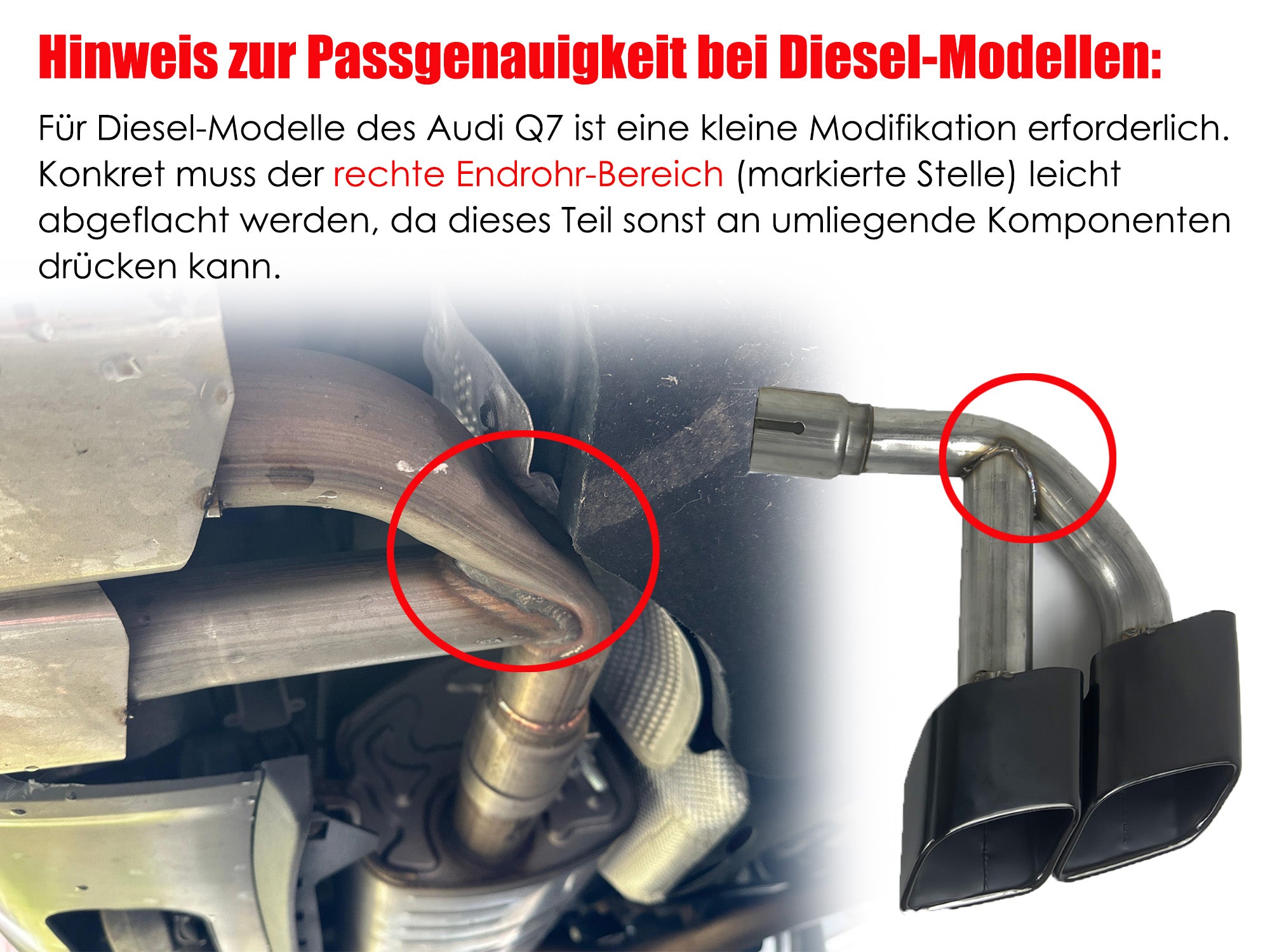Auspuffblenden Doppelrohr Endrohre Schwarz für AUDI Q7 4M Diesel 2016-2019 et38