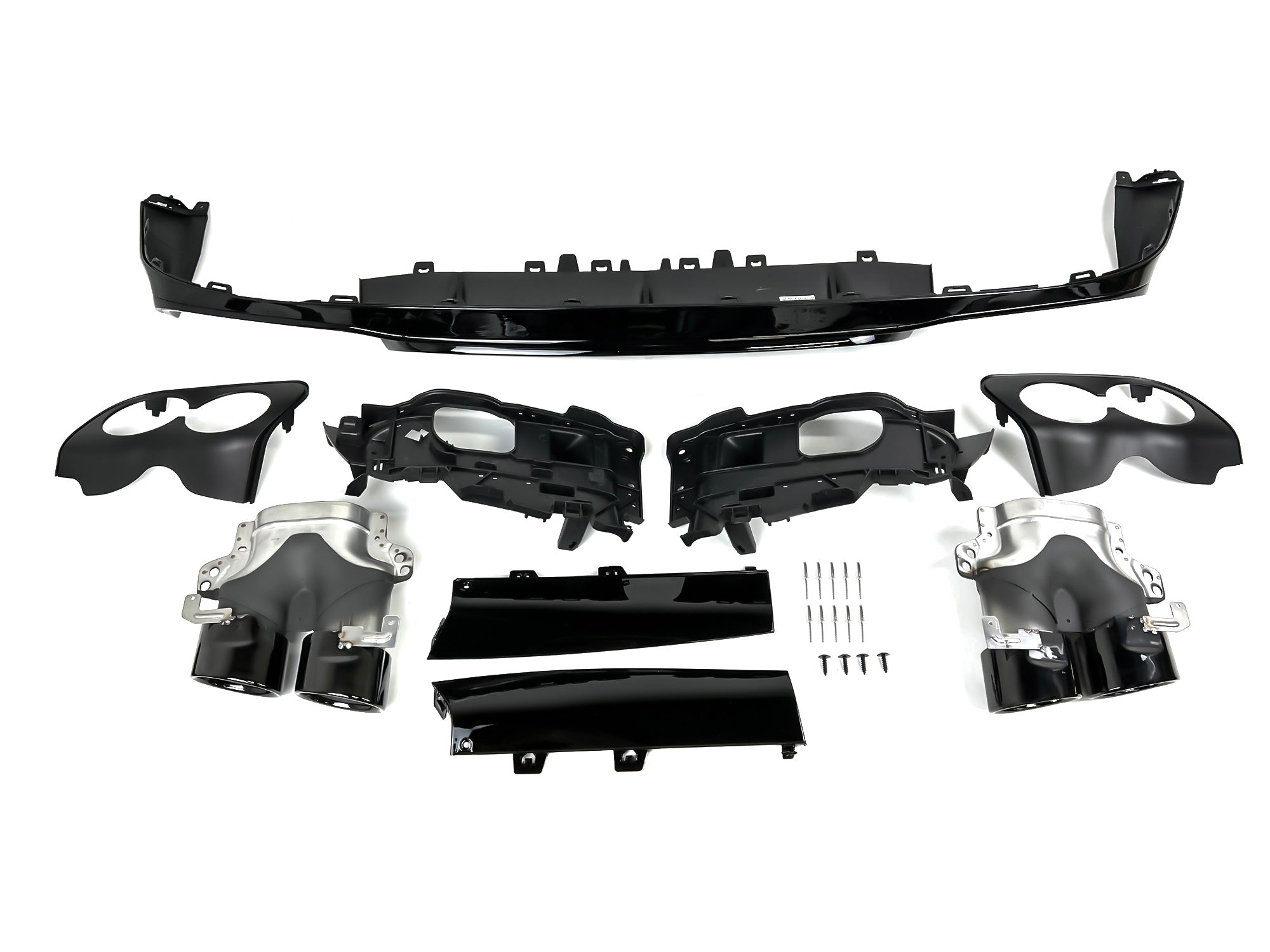 Diffusor Heckdiffusor + Auspuff Schwarz für Mercedes E-Klasse Coupe C238 A238 AMG Line 16-21