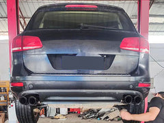 Schwarz Glanz Auspuffblenden Endrohre Auspuff Blende für VW Touareg II 2011-2018 et335