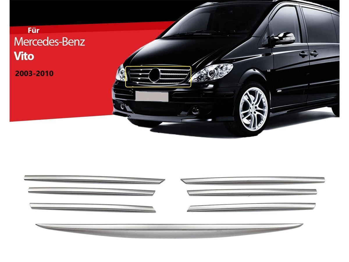 Kühlergrill Leisten für Mercedes Vito W639 03-10 7 tlg Grillleisten Edelstahl