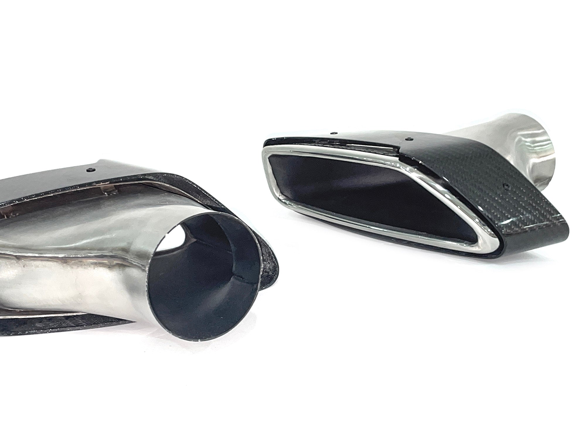 NEU Chrom Carbon Fiber Auspuffblenden Auspuff Endrohr Satz Passend für 5er G30 G31 Sport Paket  ab17 et276