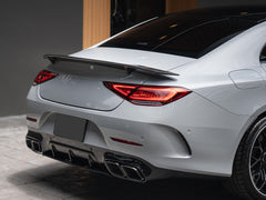 Heckdiffusor Auspuffblenden Schwarz Glanz für Mercedes CLS C257 AMG Line 18-23 OHNE ABE