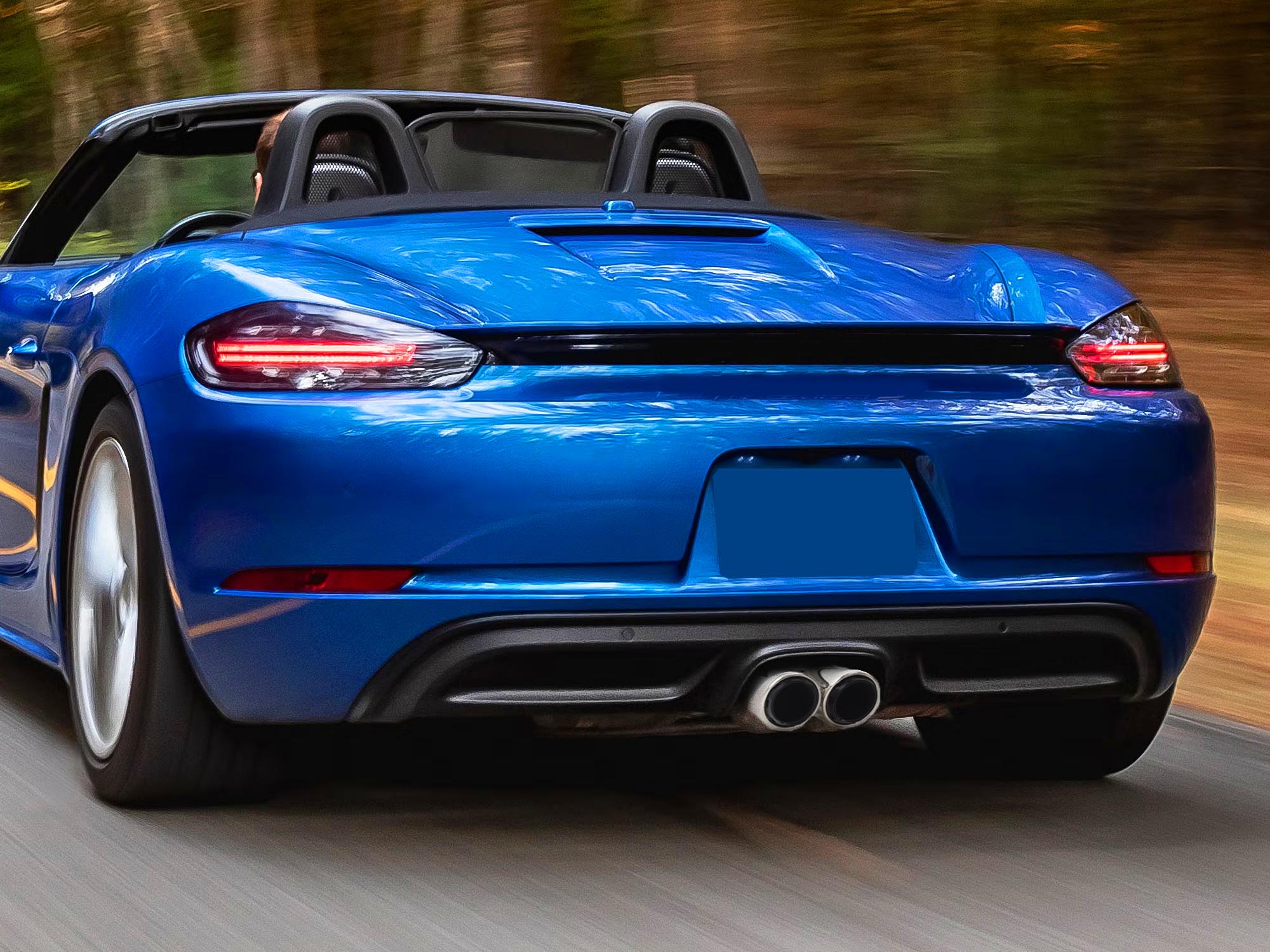 Sport Auspuffblenden Endrohre Silber für Porsche 718 Cayman Boxster ab 2016 Benzin et188