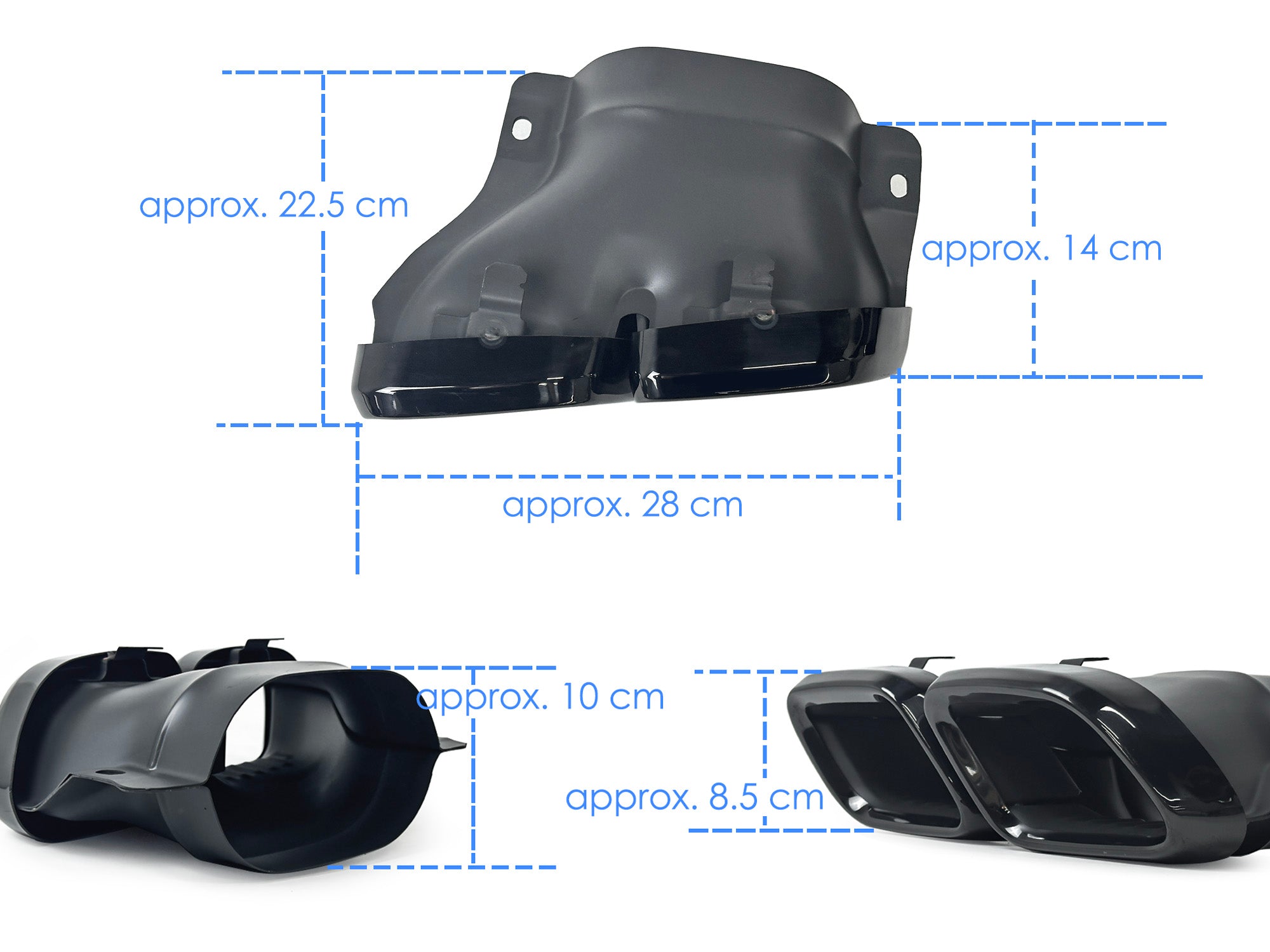 C63s Look Heckdiffusor Diffusor Auspuff Schwarz für Mercedes W205 S205 Seriens.