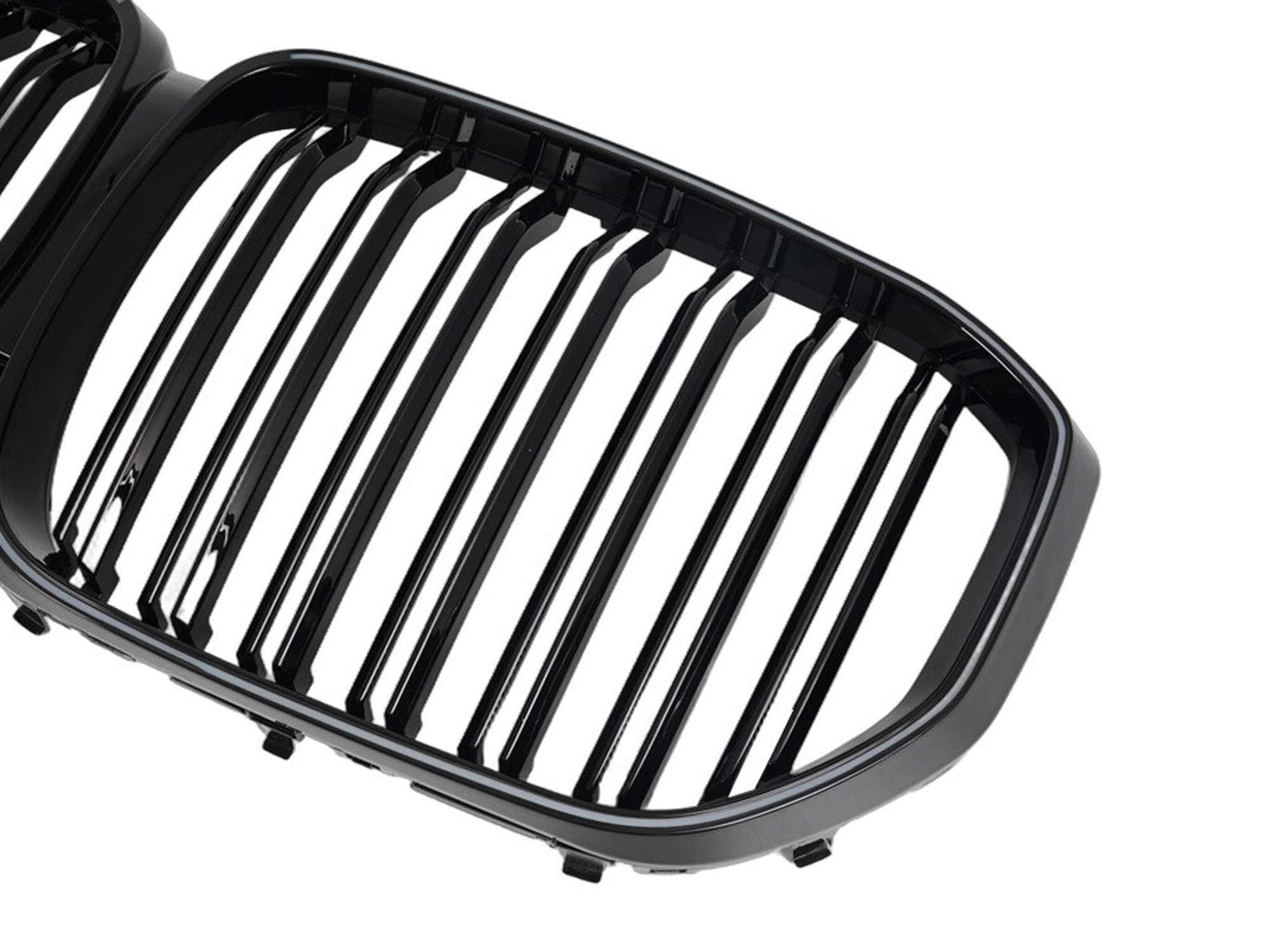 Doppelsteg Schwarz LED Grill Kühlergrill Nieren für BMW X5 G05 2018-2023