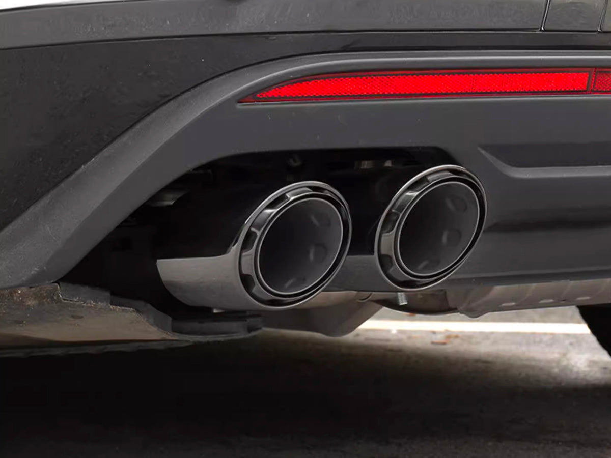 Schwarz Glanz Auspuffblenden Endrohre Auspuff Blende für VW Touareg III 2,0 2018+ et333