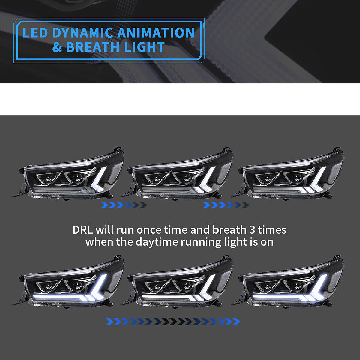 LED Scheinwerfer Frontscheinwerfer für Toyota Hilux Vigo Revo 2015 - 2020