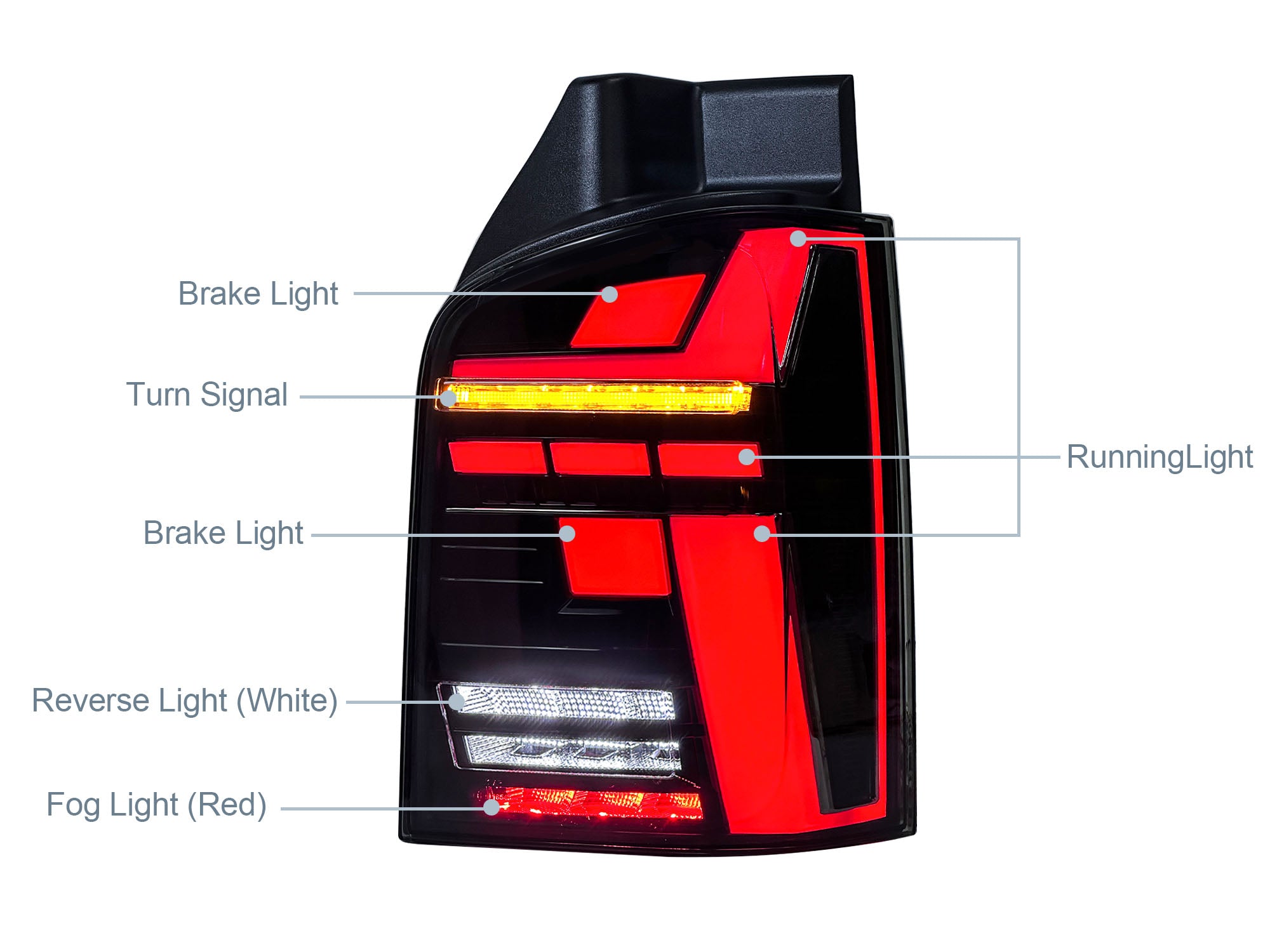 Rauch VOLL LED Rückleuchten Rücklicht für VW Multivan Transporter T5 2010-2015