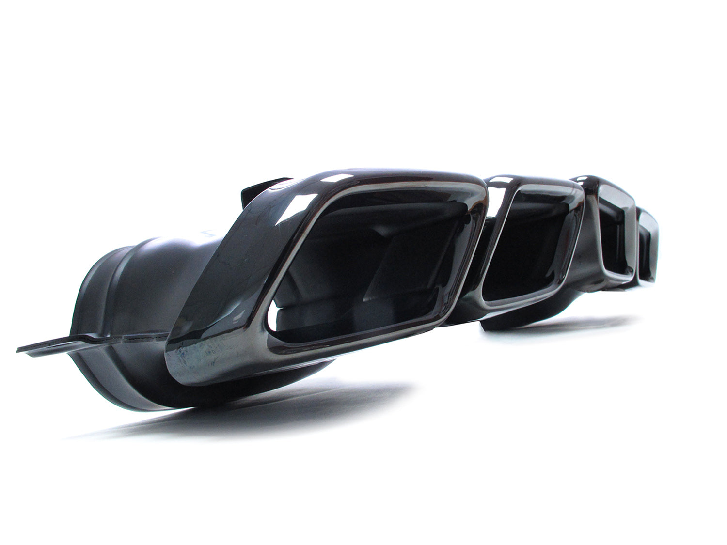 NUR FÜR BENZIN Heck Diffusor + Auspuffblenden Schwarz für Mercedes E-Klasse W213 S213 Avantgarde di34