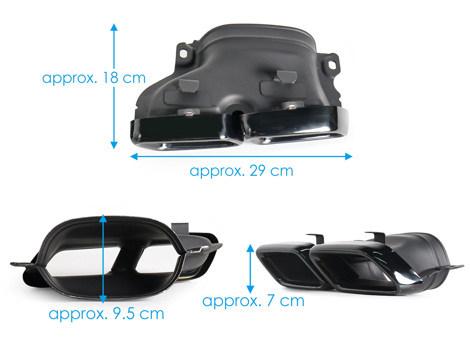 Heckdiffusor Diffusor Auspuff Schwarz für Mercedes W222 V222 AMG Line facelift 17-20