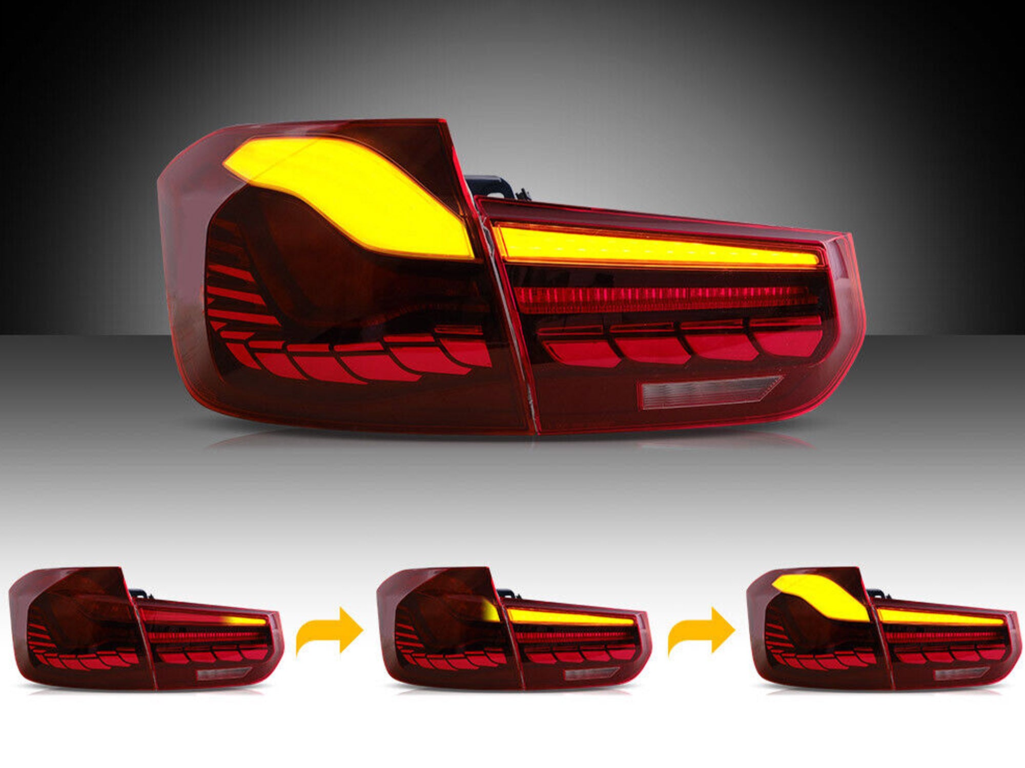 Auto Rücklicht Led Kompatibel for BMW F30 2013-2018 F35 Nebel Lichter DRL  Hella Tuning Licht Auto Zubehör 320i 325i Rücklichter (Color : Red, Size :  4 PCS) : : Auto & Motorrad