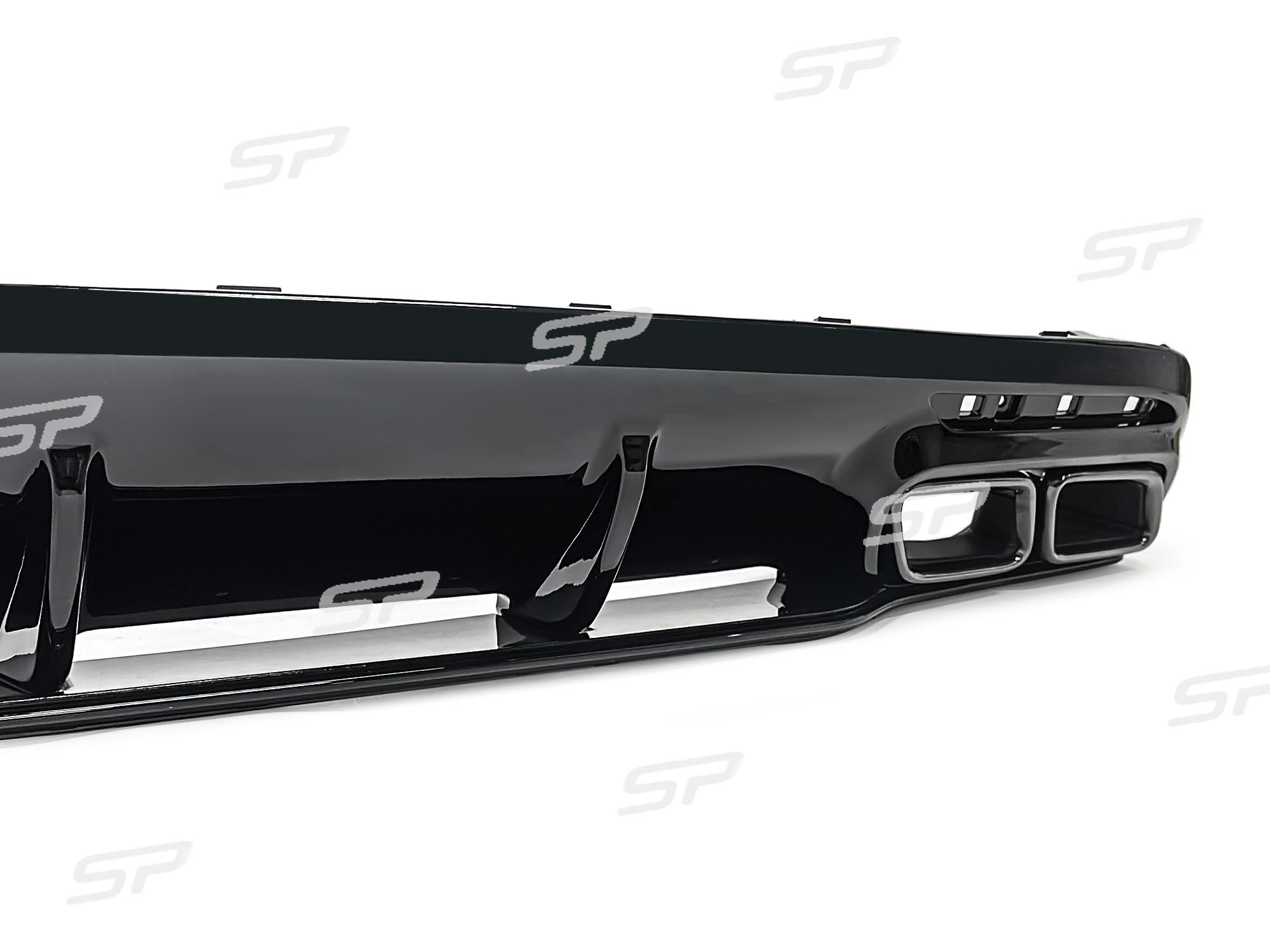 S63 Look Heckdiffusor Auspuff Schwarz für Mercedes C217 A217 AMG Line MOPF 17-20