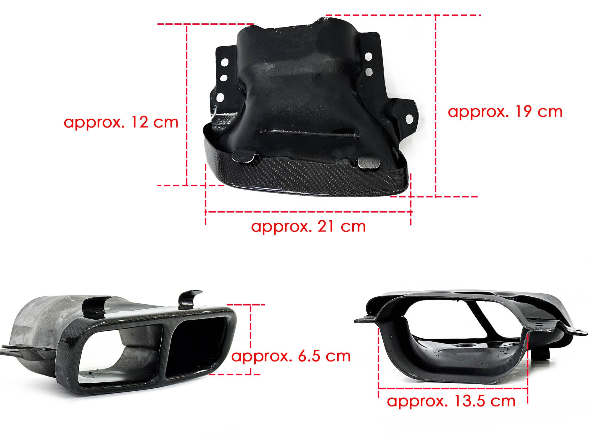 NEU Schwarz Carbon Auspuffblenden für Mercedes Benz W176 A45 AMG CLA 45 AMG C117 GLA45 AMG et249