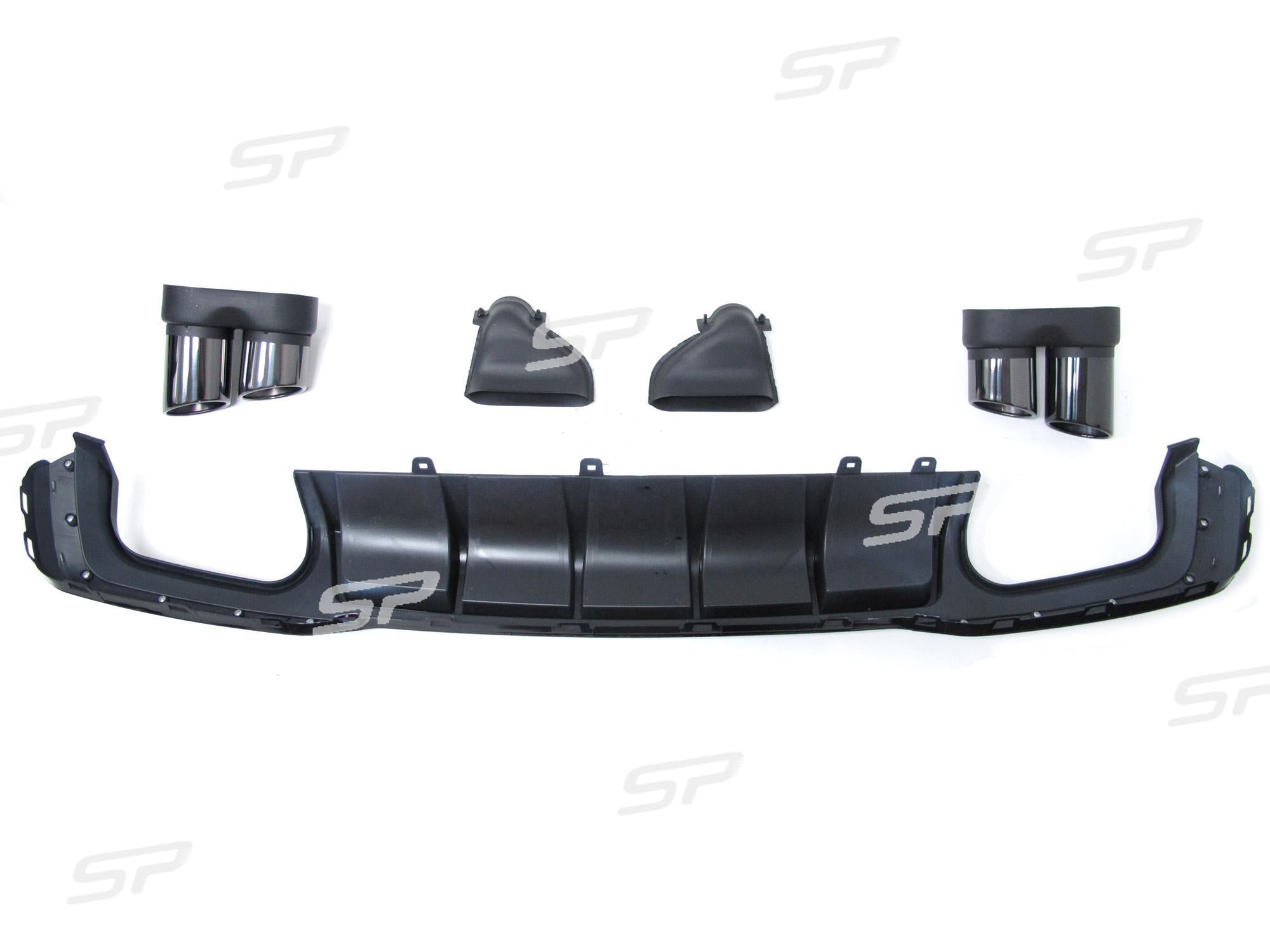 Schwarz Diffusor Heckdiffusor + Auspuffblenden für AUDI A7 S7 C8 4K Sportback S Line ab 2018 di85