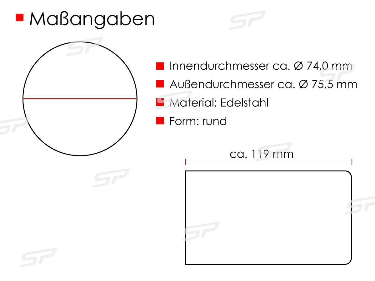 76mm Auspuffblenden Endrohreblenden Schwarz Passend für 1er F20 F21 2er F22 F23 3er F30 F31 bm49