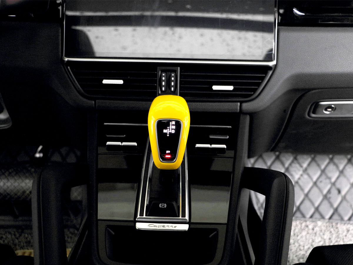 Schwarz Auto Schaltknauf Abdeckung Trim für Porsche Cayenne 2018-2021 it58