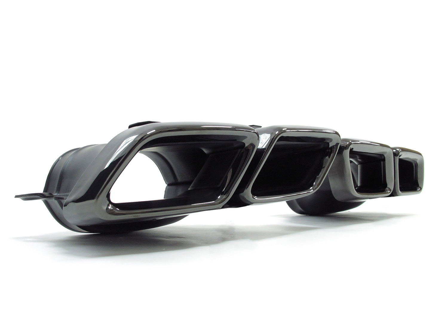 Diffusor + Schwarz Auspuffblenden C63 Optik für Mercedes C-Klasse