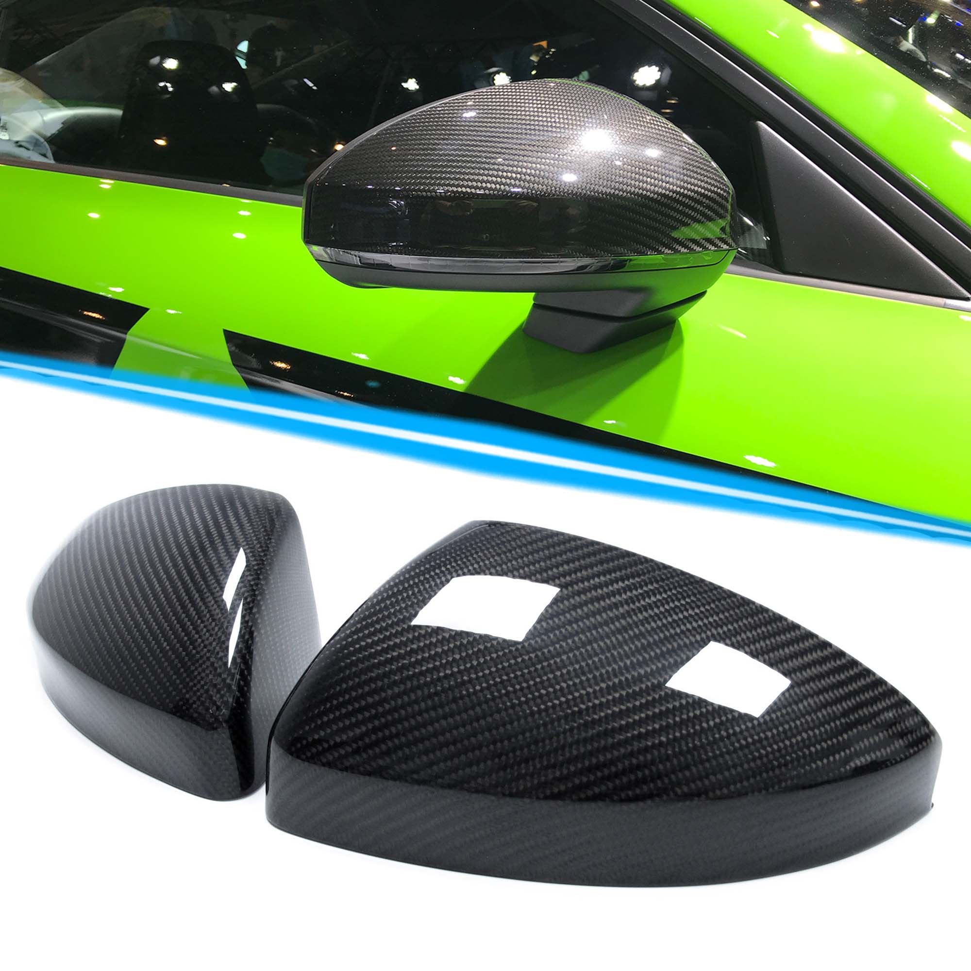 Carbon Fiber Spiegelkappen Außenspiegel Gehäuse für Audi TT FV R8 4S ohne Side Assist ab 2014 mc17