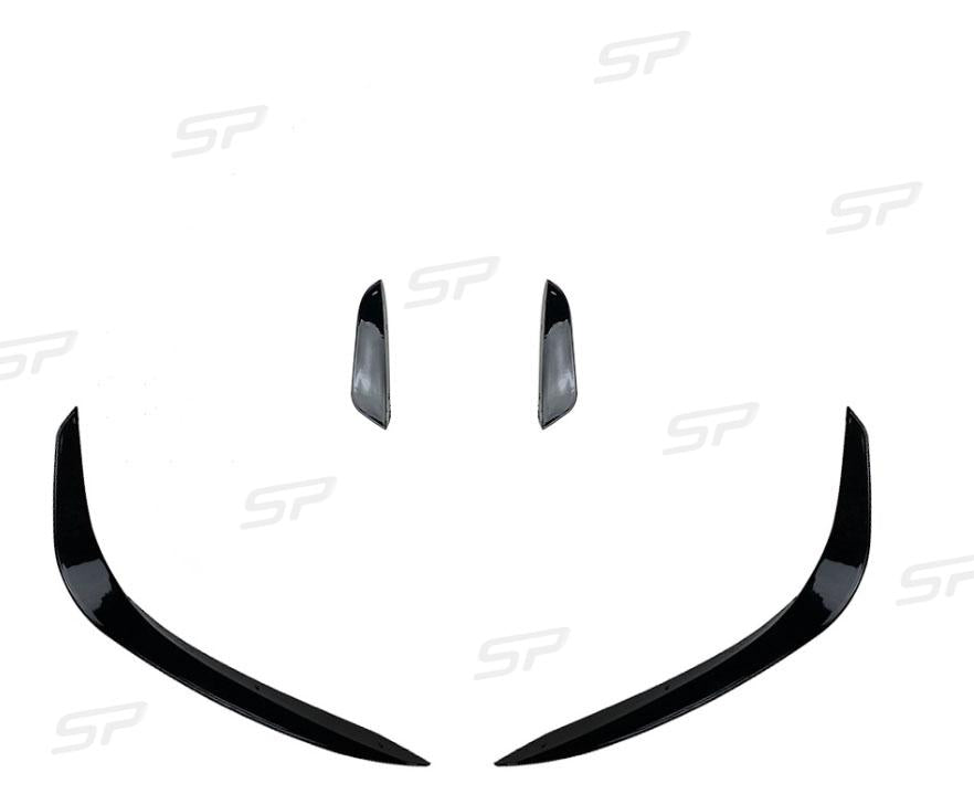 Aero Flaps Flics Flossen Unten+Seiten Schwarz für Mercedes C W206 S206 AMG-Line 21+