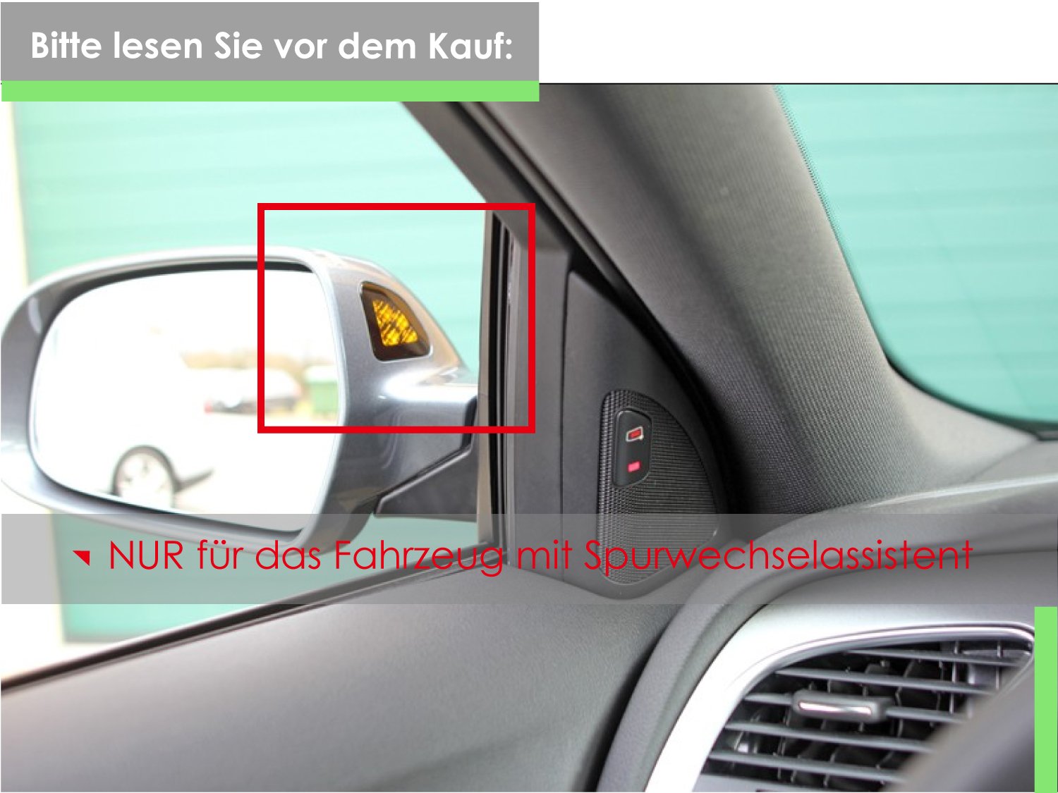 Schwarz Spiegelkappen für Audi A5 8T S5 Coupé Cabrio Sportback mit  SideAssist