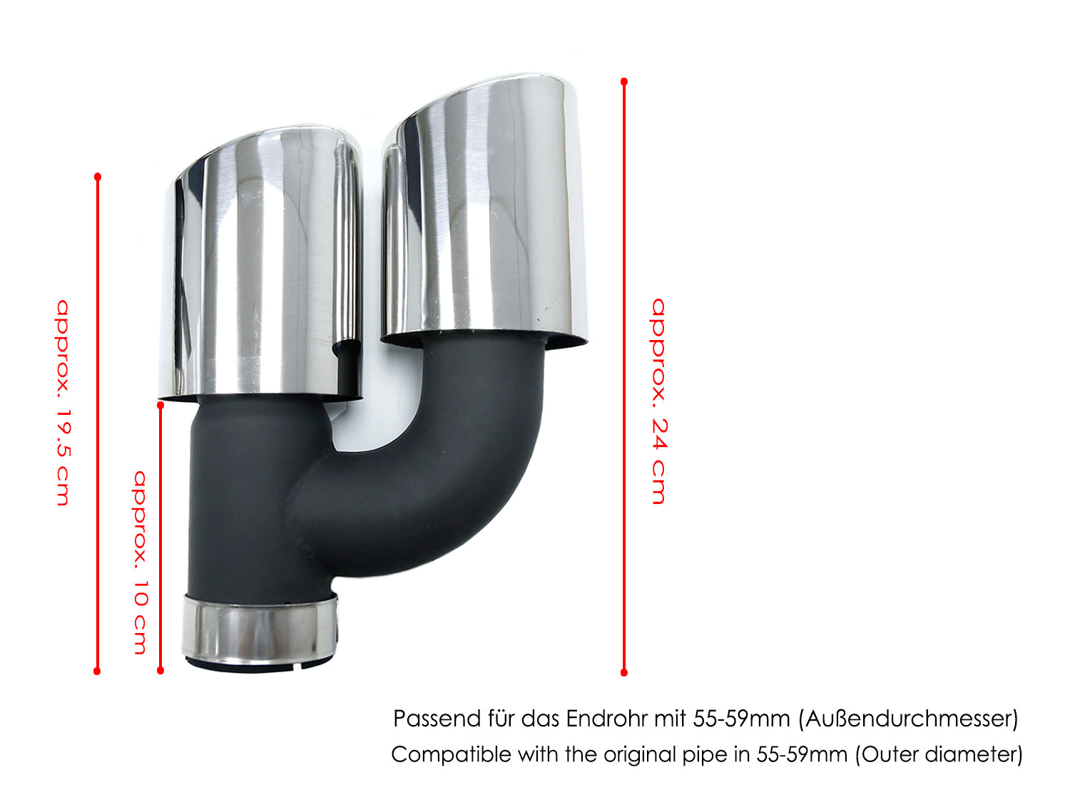 Auspuffblenden Endrohrblende Chrom für AUDI A7 4G A6 C7 A4 B8 A5 8T Q5 8U
