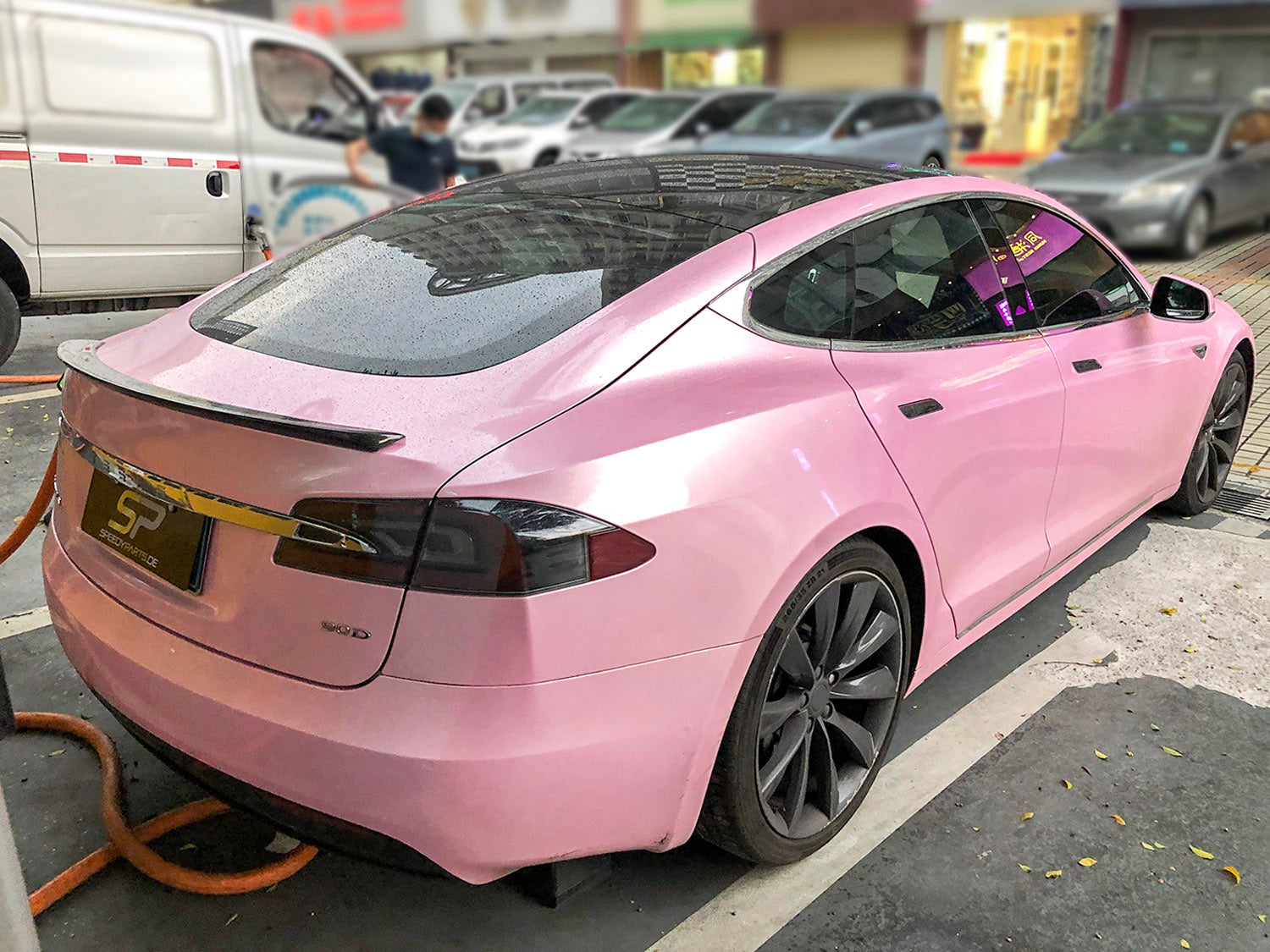 Carbon Heckspoiler Lippe Flügel Kofferraum Spoiler Für Tesla Model S Limo  12-19