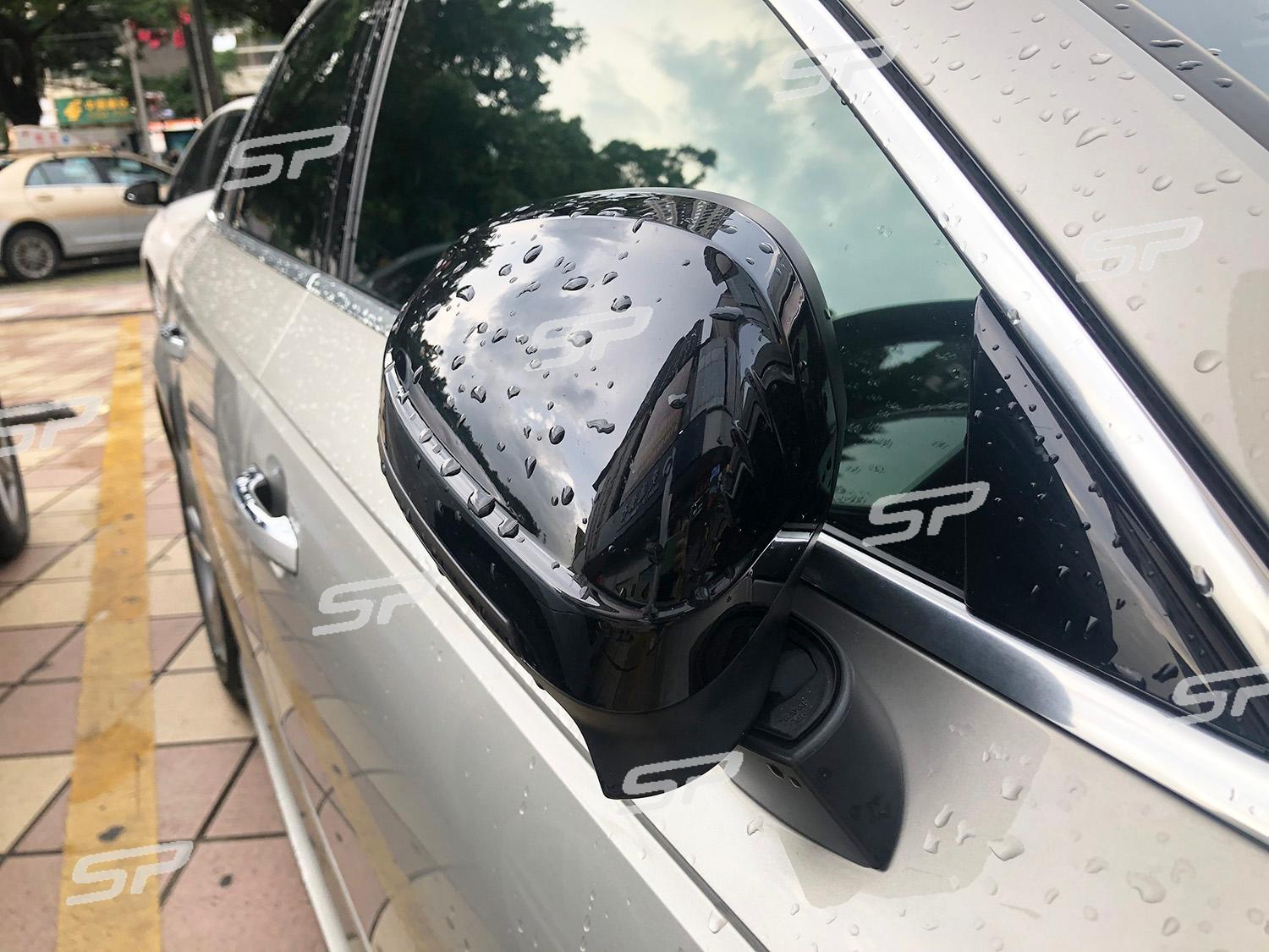 Spiegelkappen Außenspiegelkappen Schwarz Glanz für Audi A4 B9 S4 Avant 2015+ A5 F5 S5 2016+ OHNE SIDEASSIST