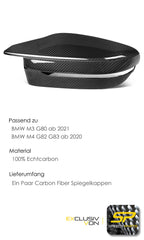 100% Echt Carbon Fiber Spiegelkappen Außenspiegelkappen für BMW M3 G80 M4 G82 G83 2020 2021 2022 mc149