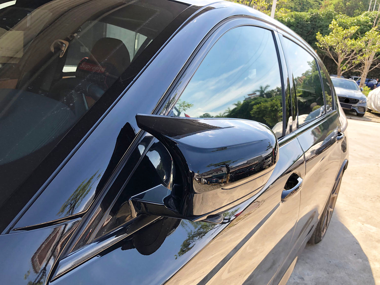 Schwarz Glanz Spiegelkappen Außenspiegel für BMW 5er G30 G31 7er