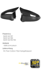 100% Echt Carbon Fiber Spiegelkappen Ausßenspigel für BMW M2 F87 M3 F80 M4 F82 F83 2014-2022 mc151