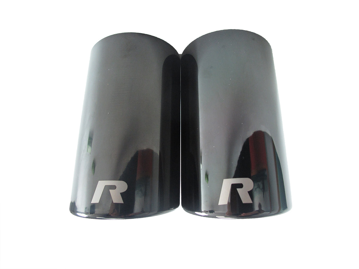 80mm Auspuffblenden Endrohrblende Endrohr Schwarz für VW PASSAT B7 B6 3C Tiguan 5N Golf 7 Variant