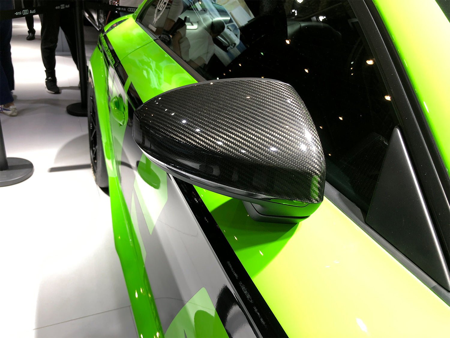 Carbon Fiber Spiegelkappen Außenspiegel Gehäuse für Audi TT FV R8 4S ohne Side Assist ab 2014 mc17