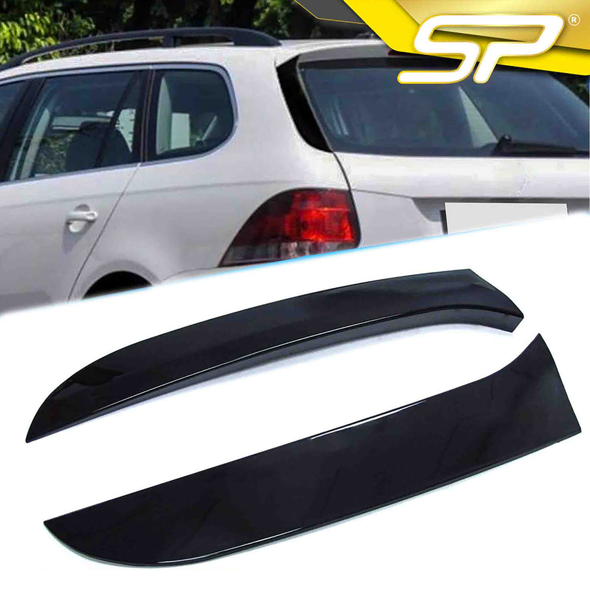 1 Paar Schwarz Vertikale Heck Spoiler Flaps für VW GOLF 6 VI MK6 Variant Kombi TDI TSI 2009 - 2013 vw12