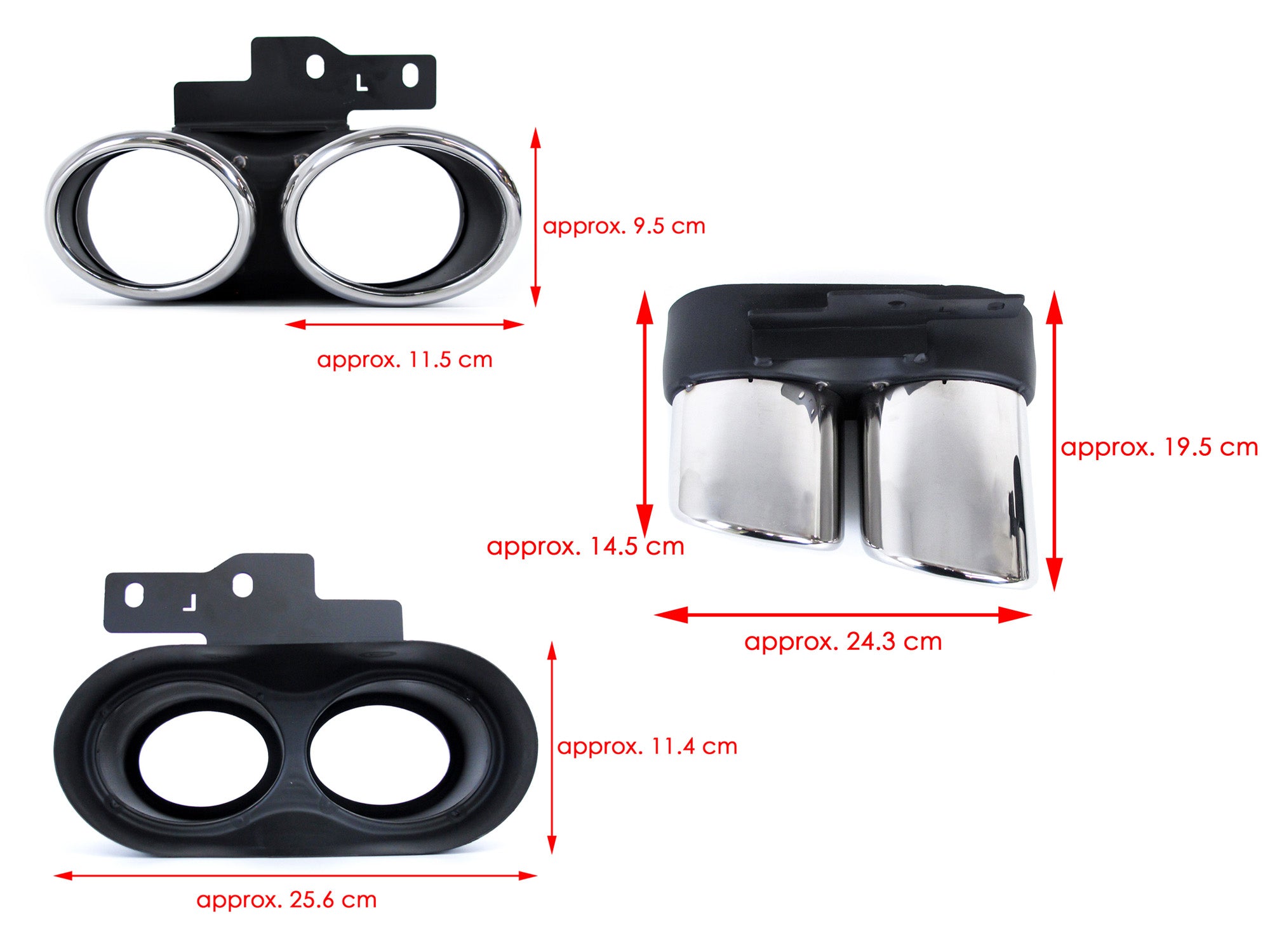 Diffusor Heckdiffusor + Auspuffblenden Chrom für AUDI A6 C8 Limo Avant S-Line ab 2018 di162