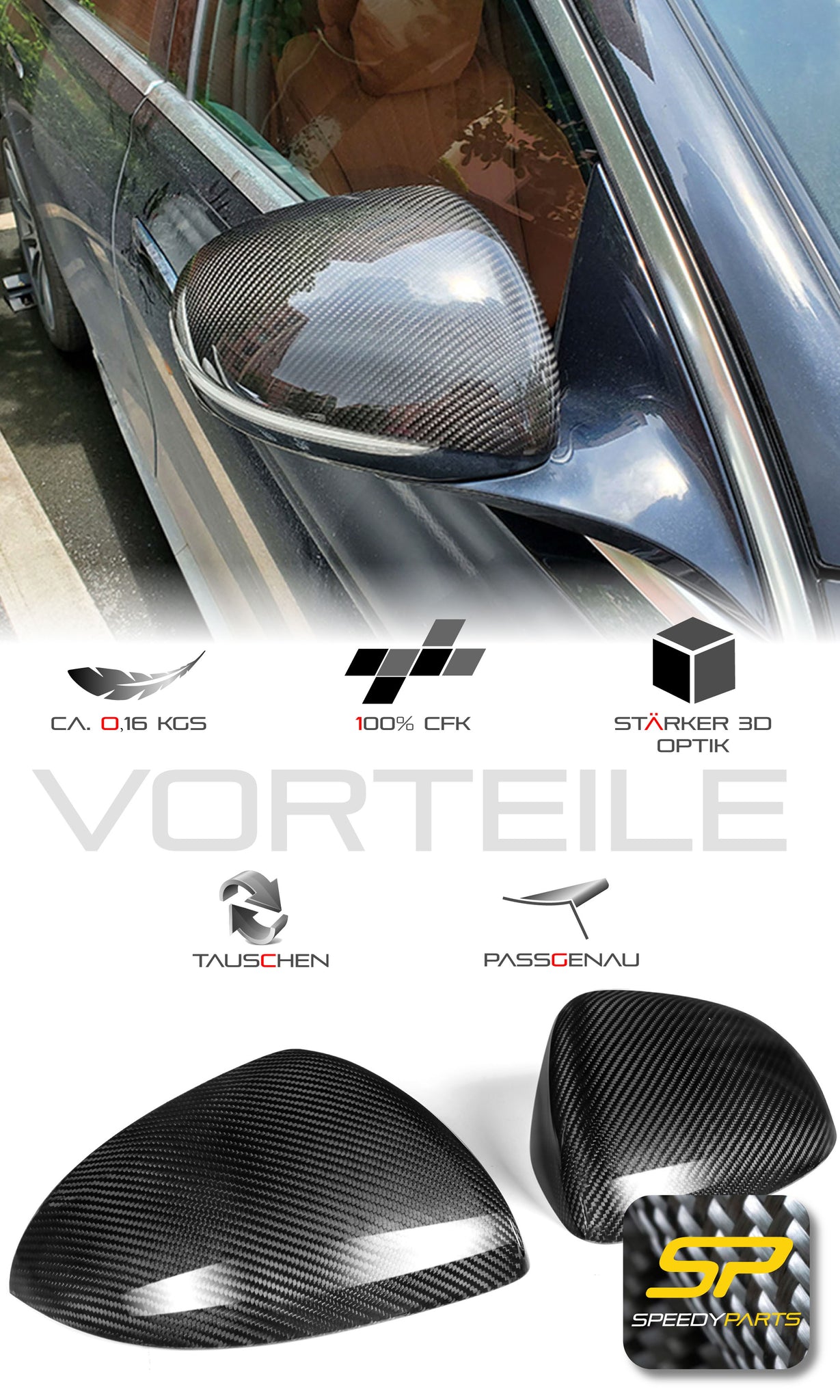 100% Echt Carbon Fiber Spiegelkappen Außenspiegelkappen für Mercedes Benz C  Klasse W206 S206 S Klasse W223 2020 2021 2022 mc154 – SpeedyParts