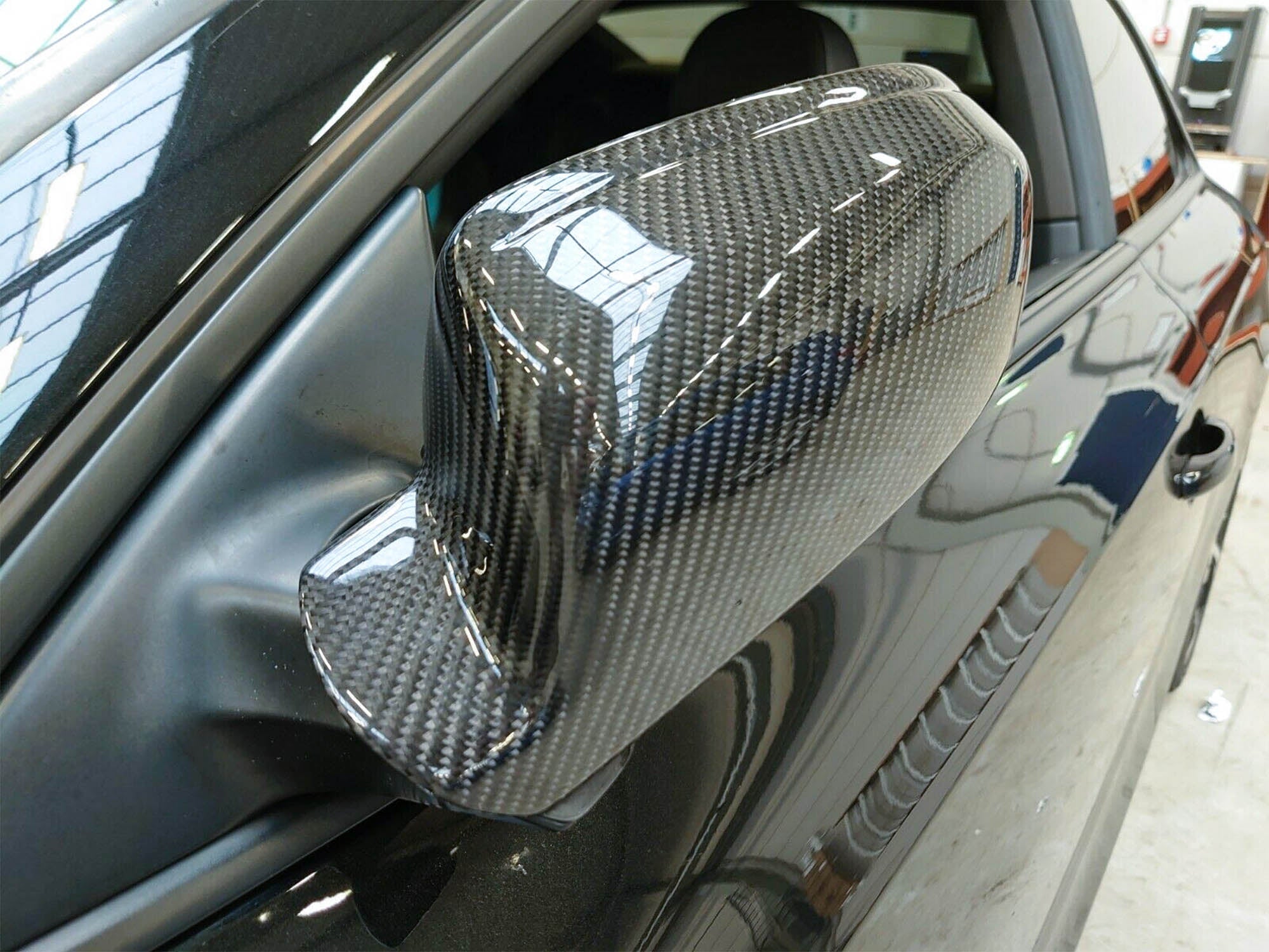 ABS Carbon faser stil hinzufügen-auf typ auto seite tür spiegel abdeckung  auto rückspiegel kappen für Audi A4 a5 B8 A3 8P A6 C6 Q3 - AliExpress