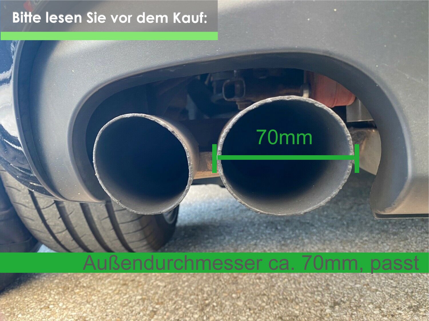 80mm Auspuffblenden Endrohre schwarz für Audi A4 B8 A5 8T Q5 8R