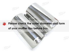 80mm Chrom Edelstahl Auspuff Auspuffblenden Endrohrblende für VW Tiguan 5N Passat B6 B7 CC