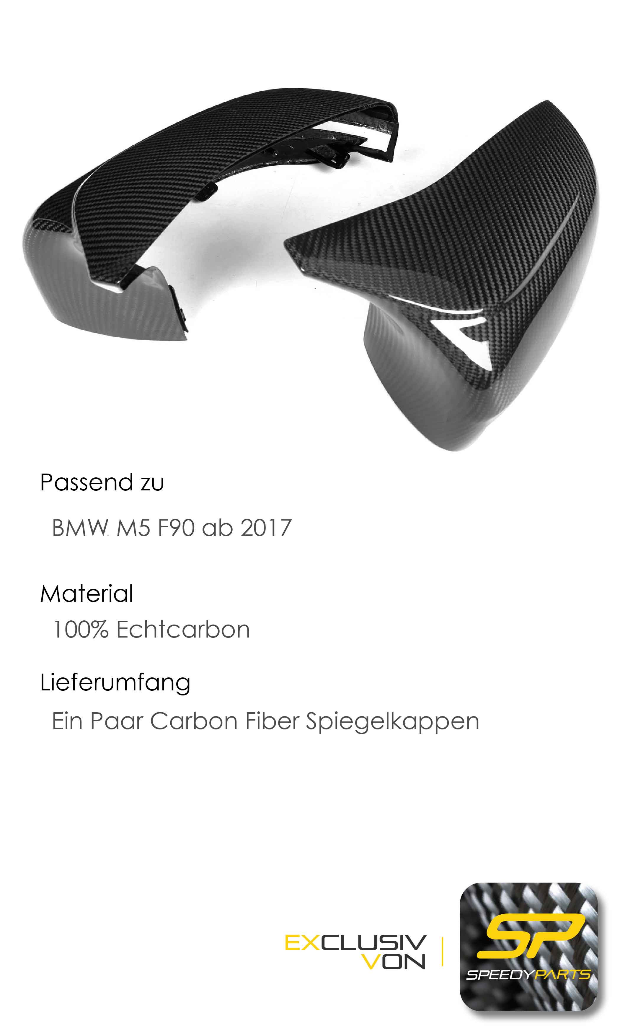 100% Echt Carbon Fiber Spiegelkappen Außenspiegelkappen für BMW M5 F90 2017 2018 2019 2020 2021 mc155