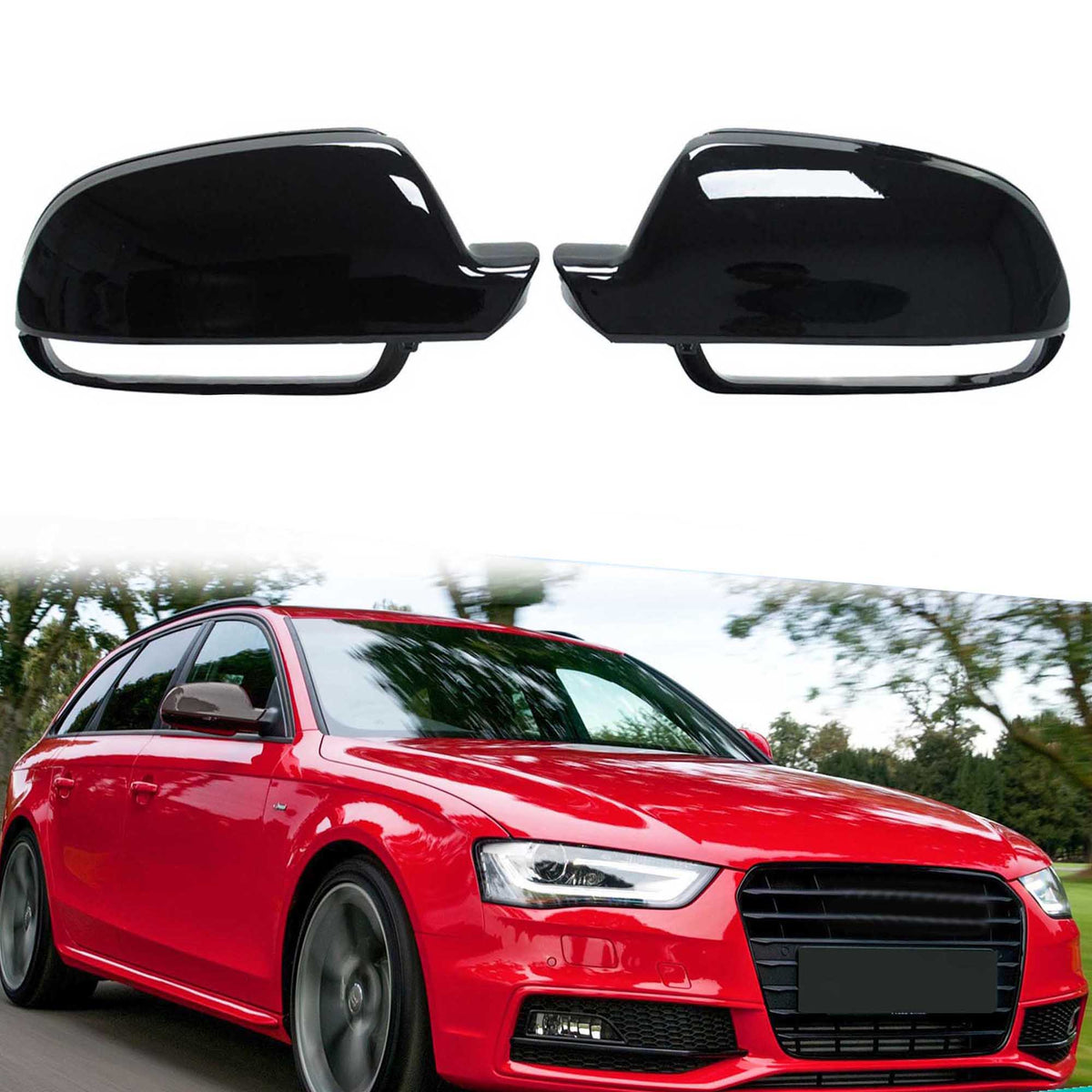 Spiegelkappen Außenspiegel Schwarz für AUDI A5 8T S5 RS5 Coupé Sportback 2011-2016 A4 B8 8K S4 Avant 2011-2015