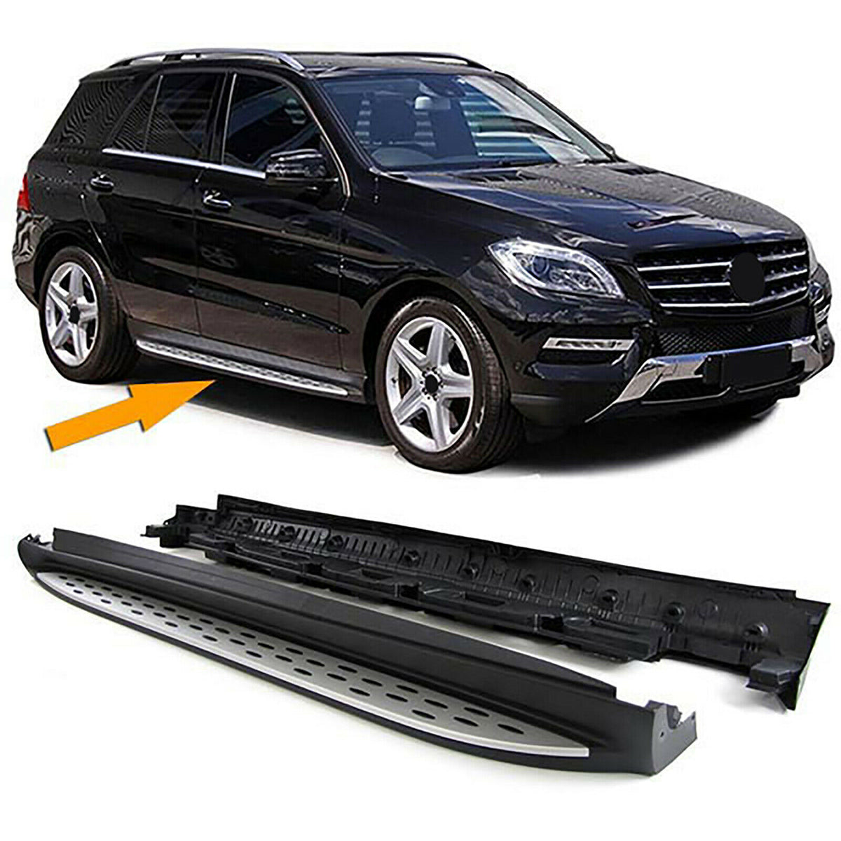 Trittbretter Flankenschutz OE Style Alu mit ABE für Mercedes Benz ML W166 2011 2012 2013 2014 2015